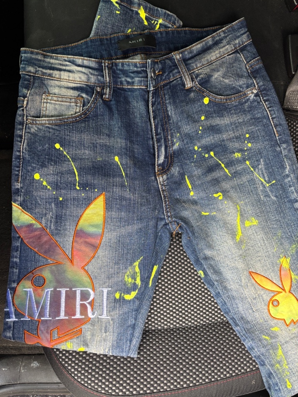 AMIRIxPlayboy 2021 pre-fall collection luxury street wear denim slim jeans - Picture 1 of 8